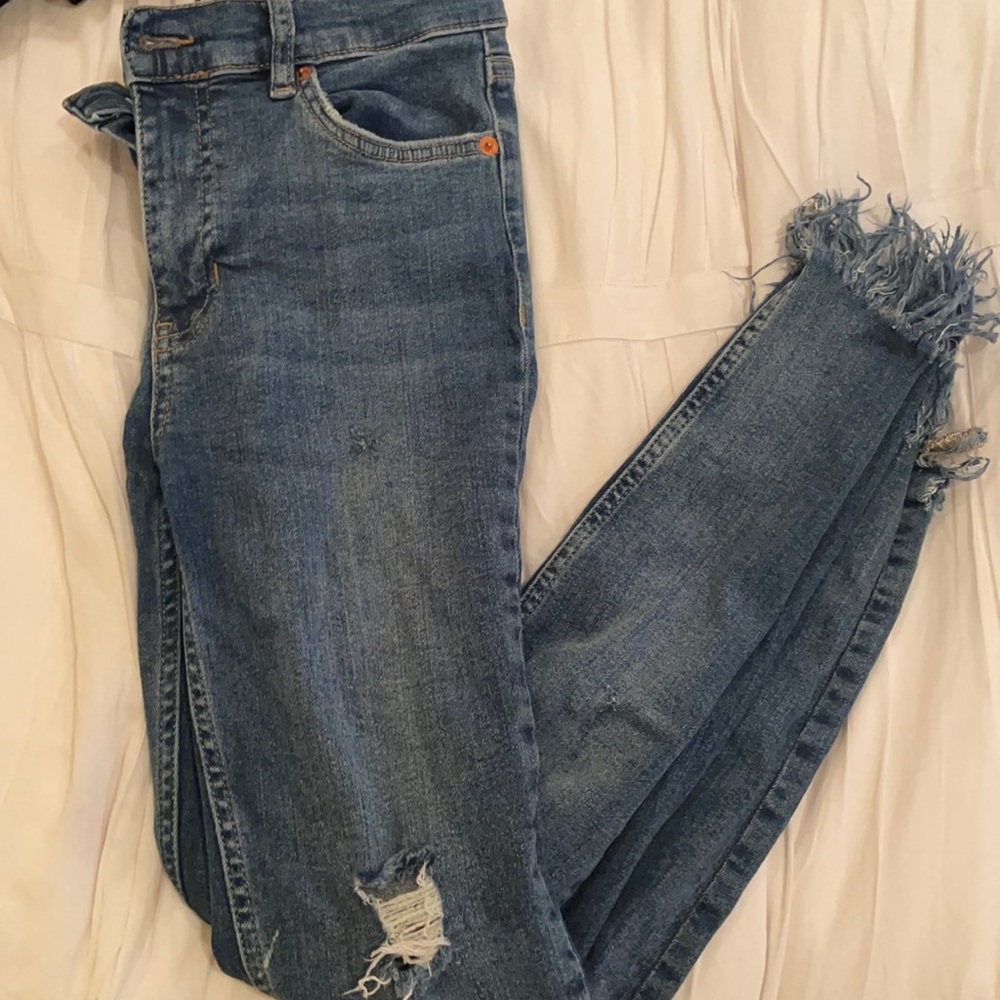 Free people distressed frayed jeans